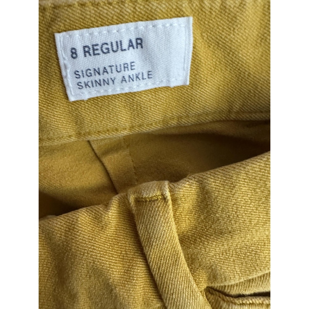 GAP Pants Womens 8 Mustard Yellow Signature Skinny Ankle Stretch Chino Twill - Picture 4 of 8